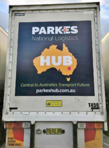 A clean, simple, bold branding campaign for Parkes Hub using TruckBacks.