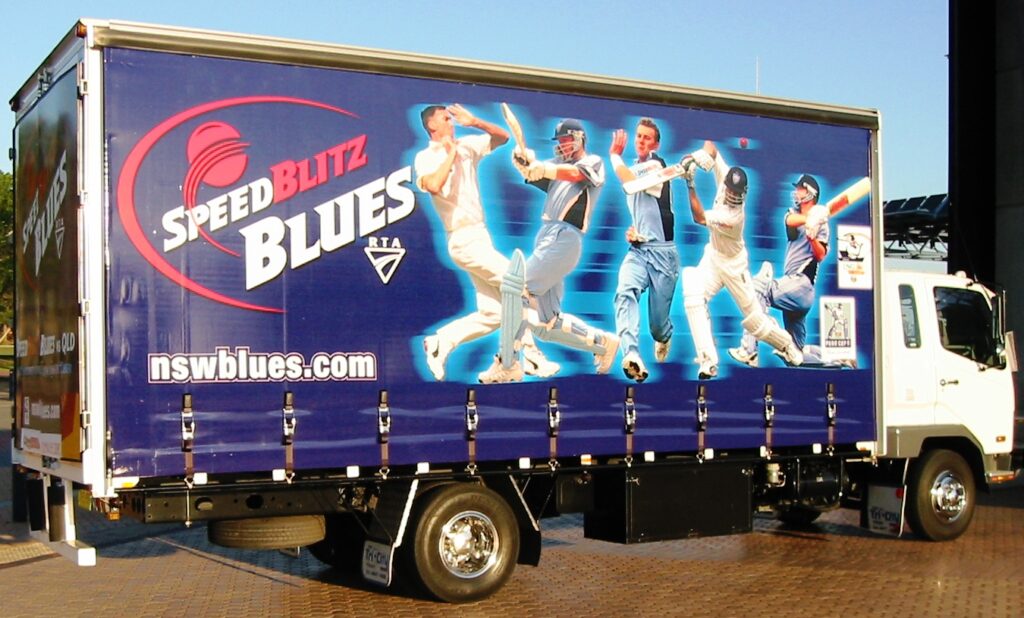 This vivid creative highlights the NSW Speedblitz Blues cricket team - sponsored by the then RTA (Roads and Traffic Authority, now Transport for NSW). Another excellent example of both impact and proximity - there is no better way to target other drivers on the road.