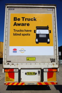 Using TruckBacks to deliver a road safety message for Transport for NSW (TfNSW). Another fine example of using the best medium for the message. In this case, targeting drivers so as to raise awareness of truck blind spots.