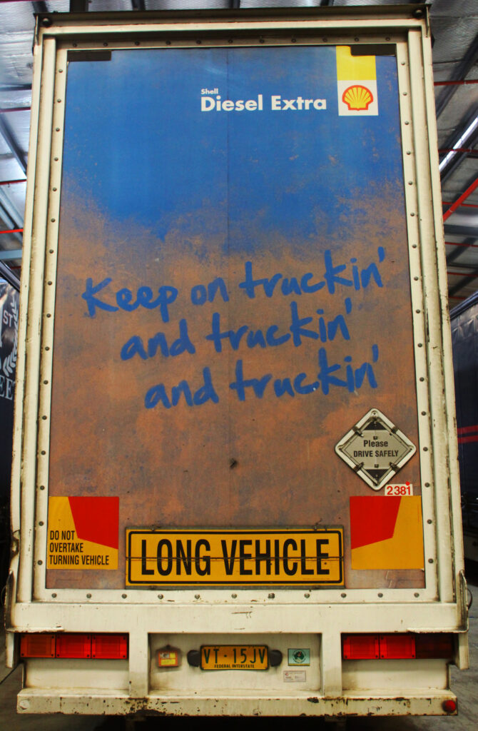 A customised TruckBack for Shell Diesel Extra. An excellent creative use of the available space and a brand and message that fits with the underlying medium.